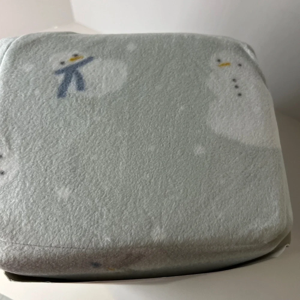 Cuddl Duds‎ MicroFleece Full Sheet Set Snowmen Polyester Gray White NIP